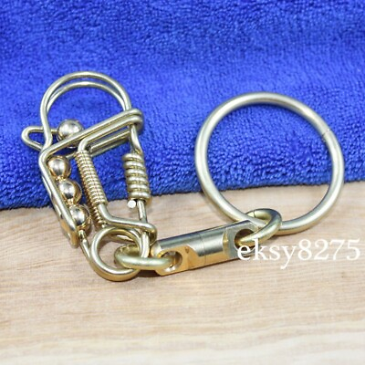 #ad Handmade Solid Brass Key Chain Key Holder Wallet Bag Car Keychains Keyrings Gift $11.99