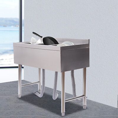 #ad 3 Compartment Sink Stainless Steel Commercial Sink Kitchen Bar Sink Prep Table $311.00