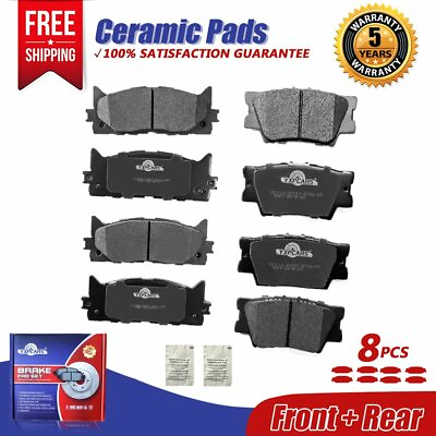 #ad Front amp; Rear Ceramic Brake Pads For 2007 2017 Toyota Camry Avalon Lexus ES350 $39.99
