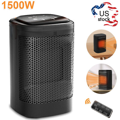 #ad NEW Electric Space Heater 1500W Remote Control Triple Safety Protection Indoor $48.58