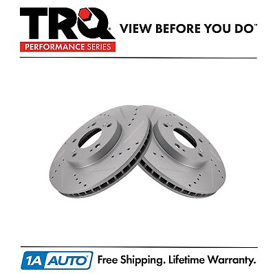 #ad TRQ Front Performance Cross Drilled Slotted G Coated Rotor Kit Pair for Endeavor $77.95