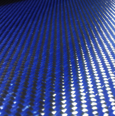 #ad 5.9oz Carbon Fiber mixed Blue Aramid Carbon fabric Twill cloth 20quot; 50cm width $22.99