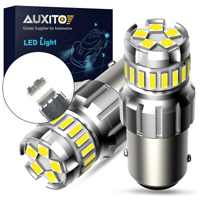 #ad AUXITO 2x 1156 BA15S LED Interior Light Bulb Tail Brake Reverse Backup White DRL $11.01