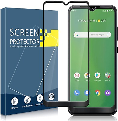 #ad Full Screen Cover Cricket OvationATamp;T Radiant Tempered Glass Screen Protector $9.99