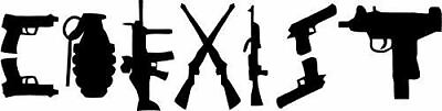 #ad FUNNY DECAL GUN CONTROL STICKER COEXIST WINDOW PRO NRA TRUCK 2ND AMENDMENT $2.25
