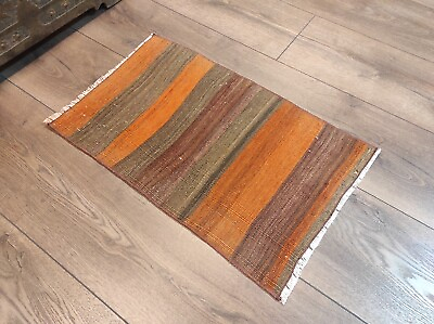 #ad #ad Orange Small Rug Small Kilim Small Turkish Rug Small Carpet 1.4 x 2.1 ft $81.60