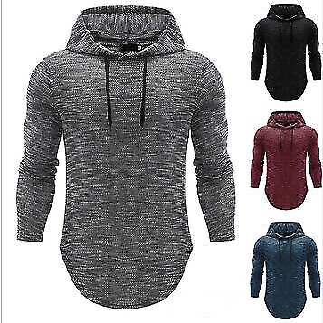 #ad Basic Shirts Fit Hooded T shirt Muscle Men#x27;s Thin Tops Casual Hoodie Long Sleeve $28.29