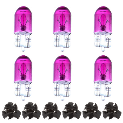 #ad For Ford 6X T10 Purple Halogen Bulbs Instrument Panel Light 6X T10 socket 1 2quot; $7.95