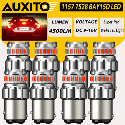 #ad AUXITO 1157 3157 7443 LED Turn Signal Light Bulbs CANBUS Anti Hyper Flash Amber $41.99