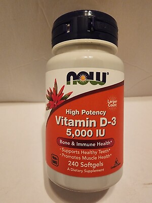 #ad #ad Now Foods High Potency Vitamin D 3 5000 IU 240 Soft gels 08 2027 $12.99