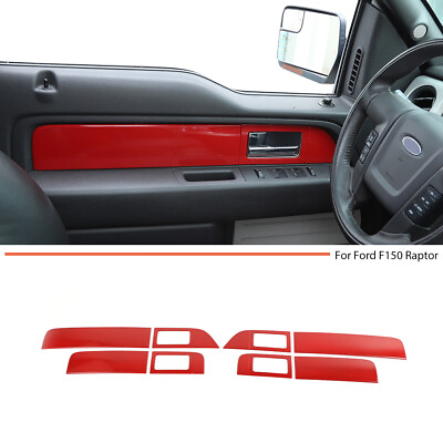 #ad 8x Interior Door Handle Panel Protector Trim Covers For Ford F150 2009 2014 Red $69.99