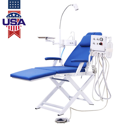 #ad Dental Folding Chair Rechargeable LED Light Turbine Unit 4Hole Surgery Exam Tray $579.59