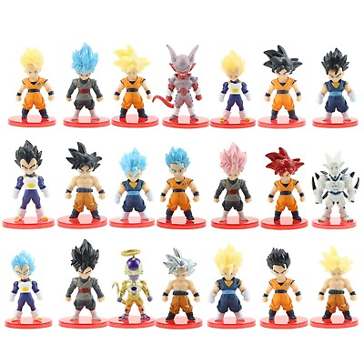 #ad 21PCS Mini Dragon Ball Z Figures Super Saiyan Goku Vetega Gotenks Action Figures $17.99