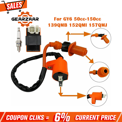 #ad Ignition Coil AC CDI Box Spark Plug For GY6 50cc 125cc 150cc Scooter ATV Parts $9.59