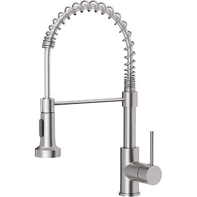 #ad Kitchen Faucet Sink Pull Down Sprayer Single Lever Mixer Tap Spring Deck Mount $32.99