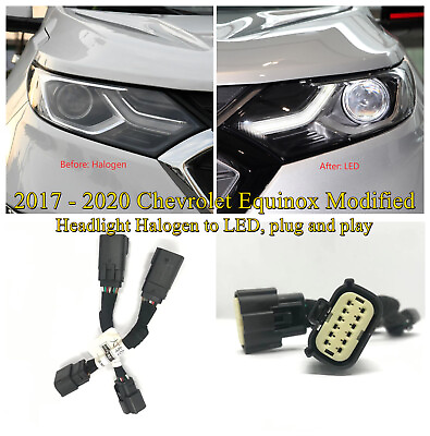 #ad Adapter Wire for 2017 2018 2019 2020 Chevrolet Equinox headlight halogen to led $64.90