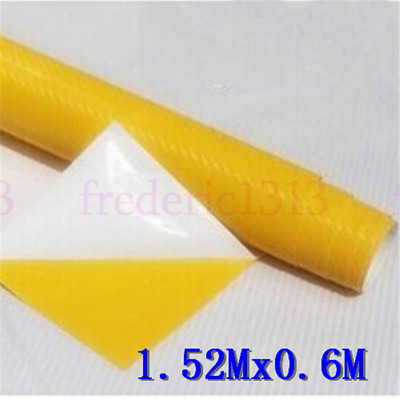 #ad #ad New 3D Premium Matte Yellow Carbon Fiber Vinyl Wrap Roll Bubble 1.52*0.6M $16.27