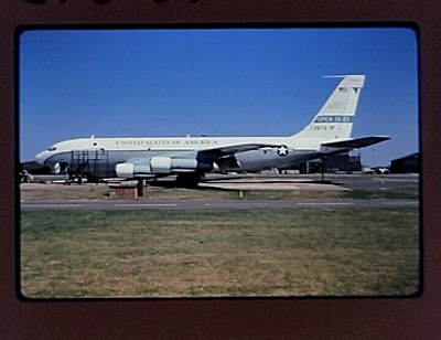 #ad USAF 707 Boeing OC 135 Tail #2672 Plane Aircraft Kodak 35mm Photo Slide $17.20