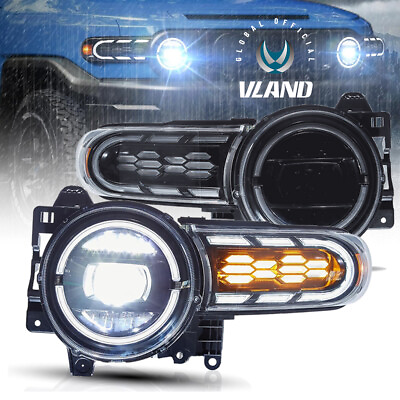 #ad A Set LED Headlights W Animation DRL Front Light For 2007 2014 Toyota FJ Cruiser $373.99