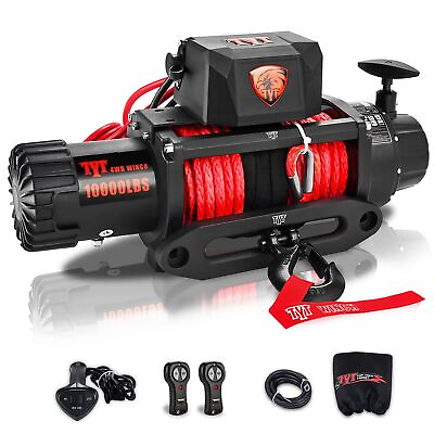 #ad 10000LBS Electric Winch 12V Synthetic Rope Off road 4WD SUV Truck Towing Trailer $319.99