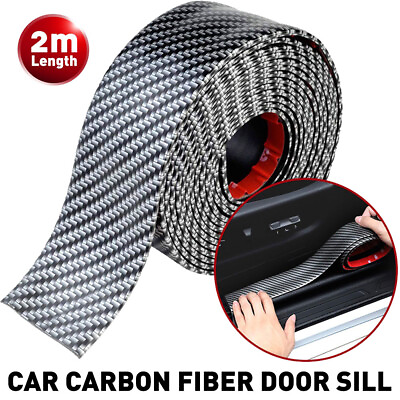 Carbon Vinyl Fiber Car Sill Door Cover Scuff Plate Sticker Protector Accessories $9.99
