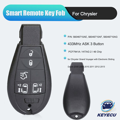 #ad for Chrysler Grand Voyager 2008 2013 433MHZ ID46 Remote Key Fob 56046710AE AF AG $14.50