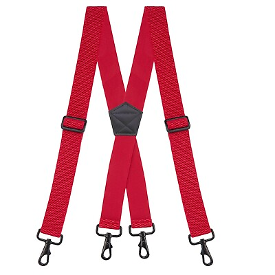 #ad Buyless Fashion Suspender Men 48quot;quot; Adjustable Straps 1 1 2quot;quot; X Back Strong Hooks $15.97