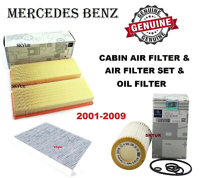 #ad Mercedes Cabin Air Filter amp; Oil Filter amp; Air Filter Set For CCLK Class Genuine $126.96