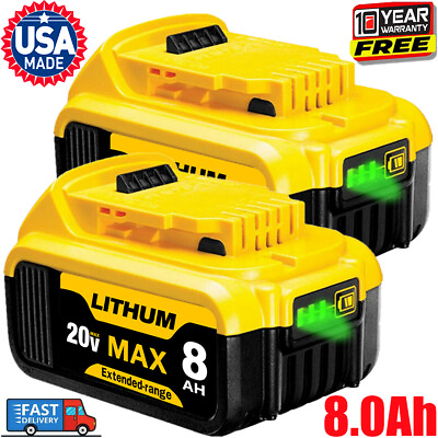 #ad 2X For DeWalt DCB208 20V MAX XR 8.0 AH Compact Lithium Ion Battery DCB206 DCB205 $96.98