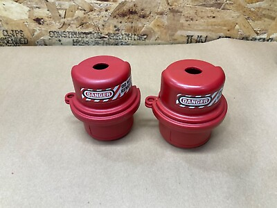 Lot Of 2 Master Lock #487 Danger Do Not Remove Plug Lockout Cover #61D58*IAC $29.99