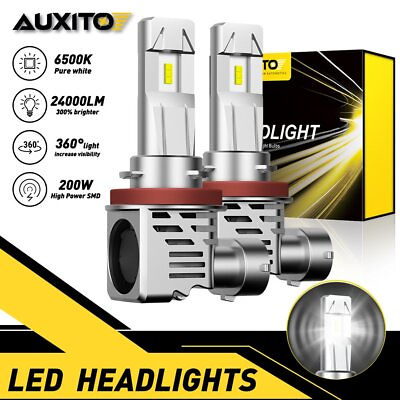 #ad 2x AUXITO H11 H9 H8 LED Headlight 24000LM Kit Low Beam Bulb Mini Size 6500K L3 S $34.19