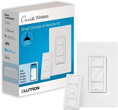 #ad Lutron® P PKG1W WH Caseta® Wireless In Wall Dimmer Kit White $69.95