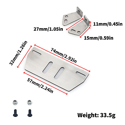 #ad For 1 10 TRX 4 SCX10 Front Guard Plate Width Adjustable Metal Guard Plate RC Car $22.76