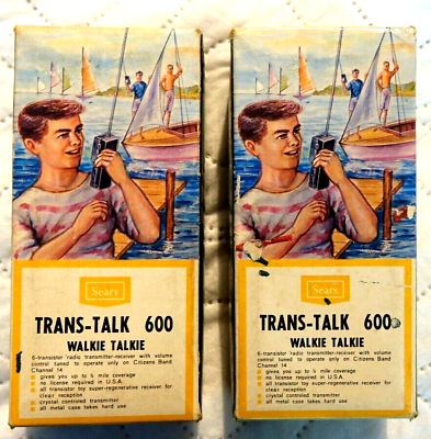 #ad Vintage 1960s Sears Trans Talk 600 Walkie Talkie Radio Set Of 2 W Boxes READ $16.00