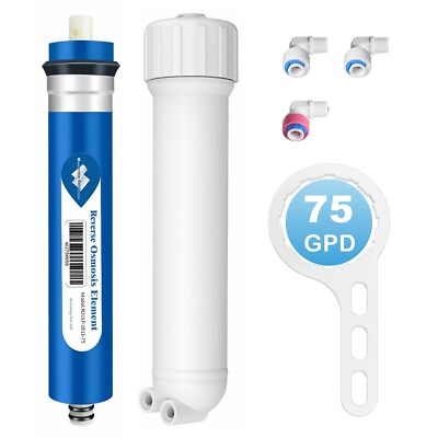 #ad 75 GPD RO Membrane Reverse Osmosis System Water Filter Quick Connect Housing Kit $12.59