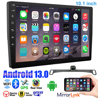 #ad 10.1quot; Android 13 For Apple Carplay Car Stereo Radio GPS Navi WiFi 2 Din Camera $79.89