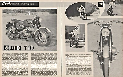 1965 Suzuki T 10 Touring 250cc 3 Page Vintage Motorcycle Test Article $16.27