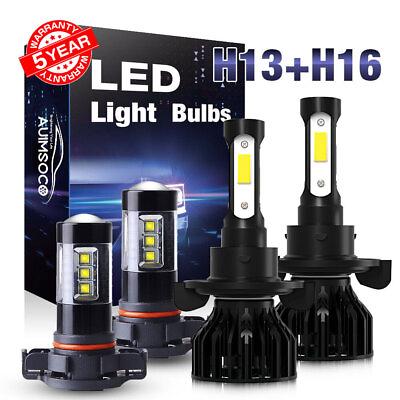 #ad For GMC Yukon XL1500 2007 2014 Combo LED Headlight High Low Beam Fog Light Bulbs $39.99