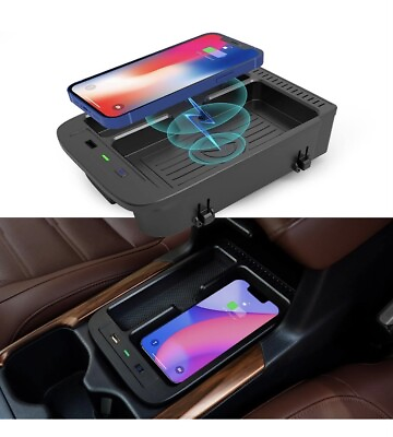 #ad Car Qi Wireless Charger Pad For Honda CRV 2017 2022 Center Console Organizer $74.00
