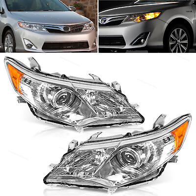 #ad Pair Headlights lamps Fit For 2012 2014 Toyota Camry Projector LeftRight Black $69.16