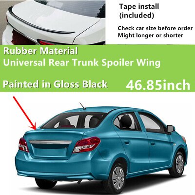 #ad 46.85#x27;#x27; Universal Tail Spoiler Wing Rubber Gloss For 17 20 Mitsubishi Mirage G4 $31.32