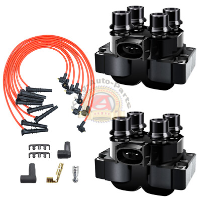 2 Ignition Coil PackSpark Plug Wire Set For Ford F150F250 Lincoln Mercury FD487 $59.39