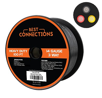 #ad #ad BEST CONNECTIONS 14 Gauge 3 Way Trailer Wire Durable Weatherproof Color Coded $26.95