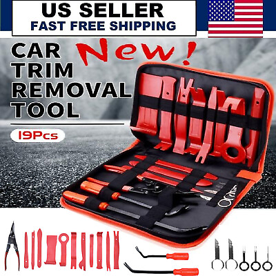 #ad 19X Auto Trim Removal Tool Kit Car Panel Door Dashboard Fastener Remover Pry Set $24.99