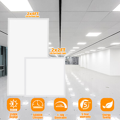 #ad LED 2x4 FT Flat Panel Light Fixture 2x2 FT Drop Ceiling LED Lights AC100 277V $57.79