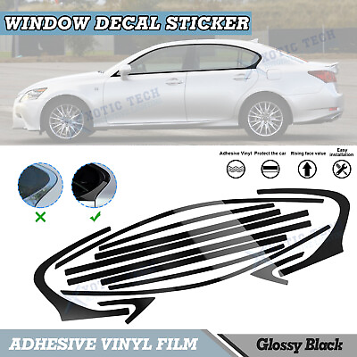 #ad 12x Chrome Blackout Delete Window Precut Wrap Cover Decal For Lexus GS350 GS450h $36.99
