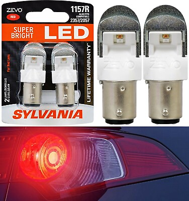 #ad Sylvania ZEVO LED Light 1157 Red Two Bulbs Stop Brake Replace Upgrade Stock OE $29.00