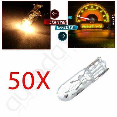 #ad 50x White T5 Dashboard Halogen Mini Wedge Bulb Light 37 70 73 74 T1.75 For Honda $8.96