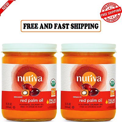 #ad Nutiva Organic Fair Trade Ecuadorian Red Palm Oil 15 Fl Oz Pack of 2 USDA Or $42.35