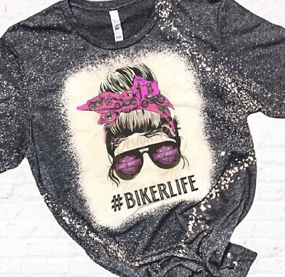 Harley Davidson Sunglasses Bun Pink Bleached T shirt Sublimated #BIKERLIFE $24.00